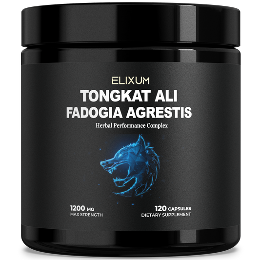 Elixum Tongkat Ali and Fadogia Agrestis - 1200 mg (120 Capsules)